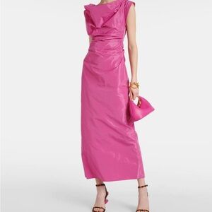 STAUD Vibrant Pink Backless Dress